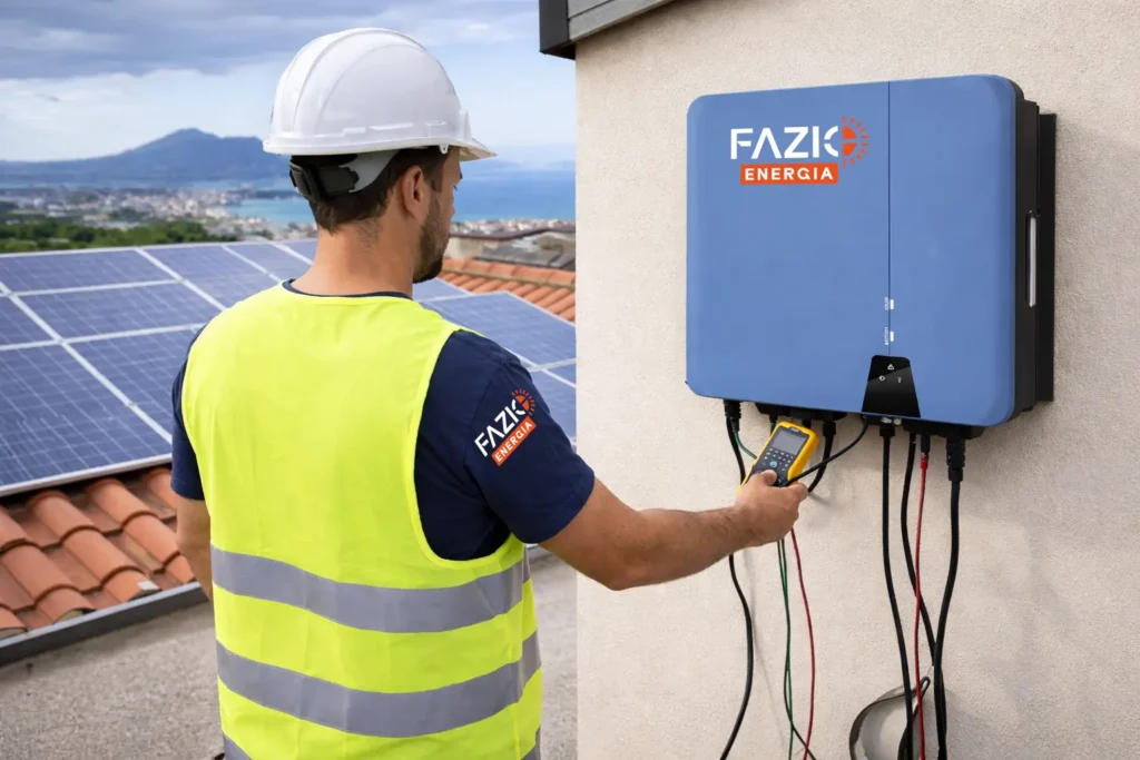 Assistenza impianto fotovoltaico Trapani eseguita da tecnico Fazio Energia su tetto residenziale